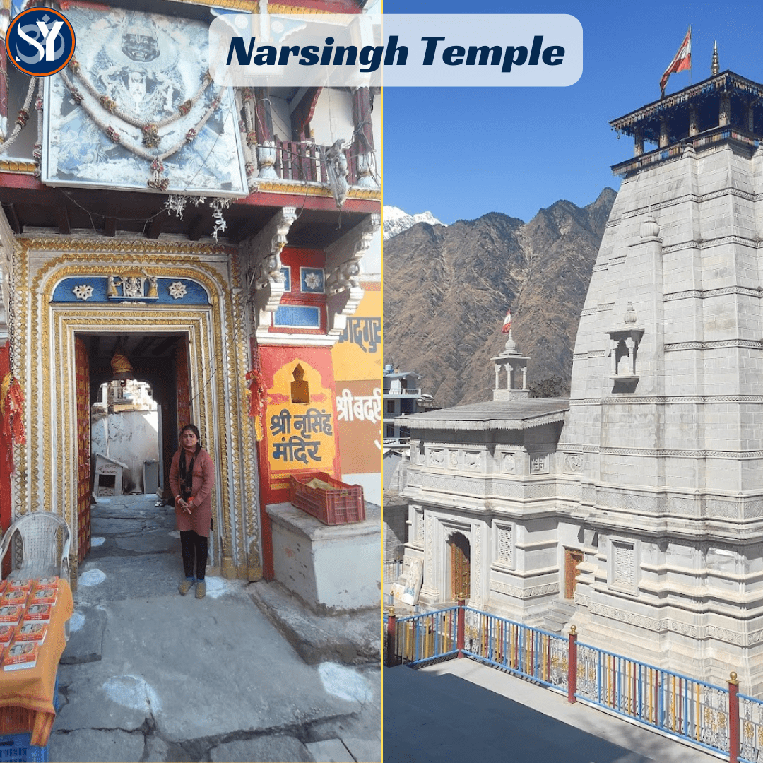 “Scenic view of Narsingh Temple in Joshimath, surrounded by the Himalayan foothills, a spiritual stop on the Luxury Chardham Yatra Package.”
